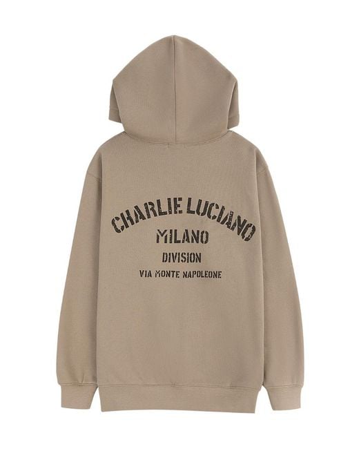 CHARLIE LUCIANO Natural Logo Hooded Hooded Hoodie for men