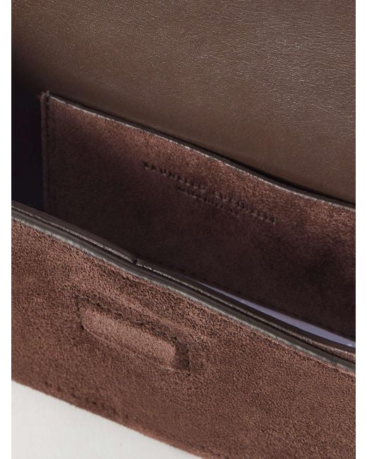 Brunello Cucinelli Brown Suede Chain-Link Cross Body Bag