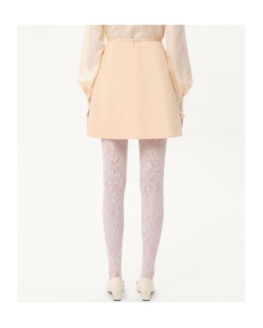 Valentino Natural Bow Detailed Pleated Skort