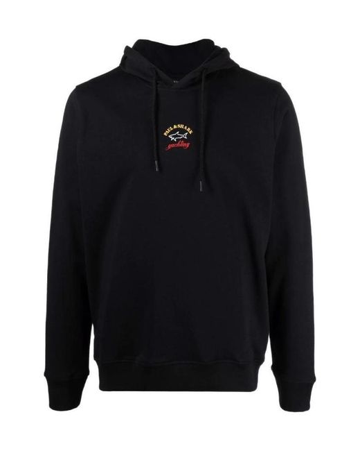 Paul & Shark Blue Logo-Print Pullover Hoodie for men