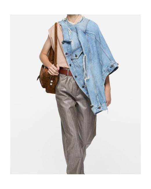 Acne Blue Distressed Denim Jacket