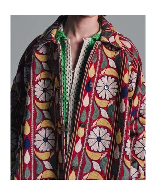 Bode Brown Print Coat for men