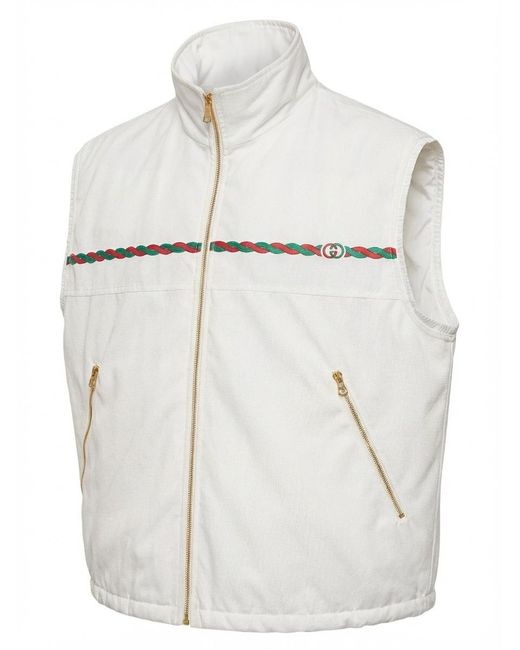 Gucci White Interlocking G Zipped Vest for men
