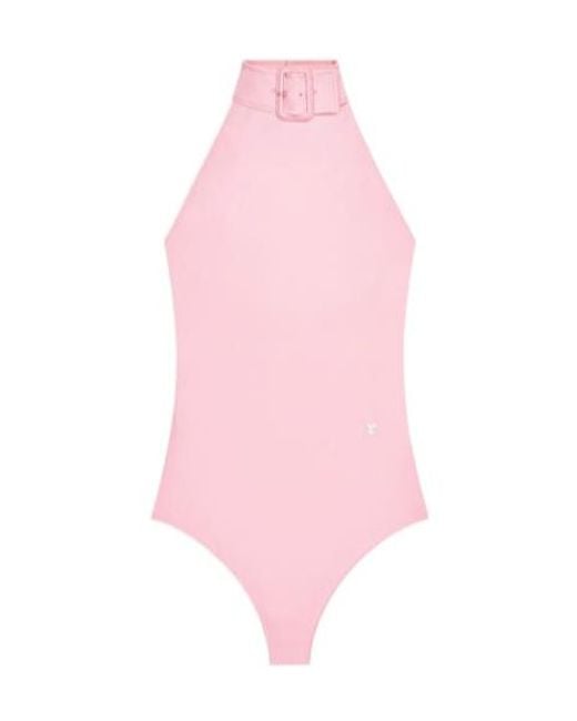 Courreges Pink Buckle Tech Crepe Bodie