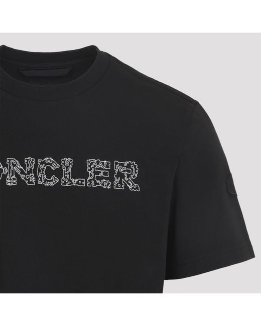 Moncler Black Short-Sleeved Crewneck T-Shirt for men