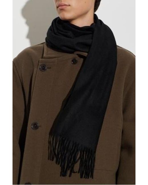 Moschino Black Logo Fringe Scarf for men