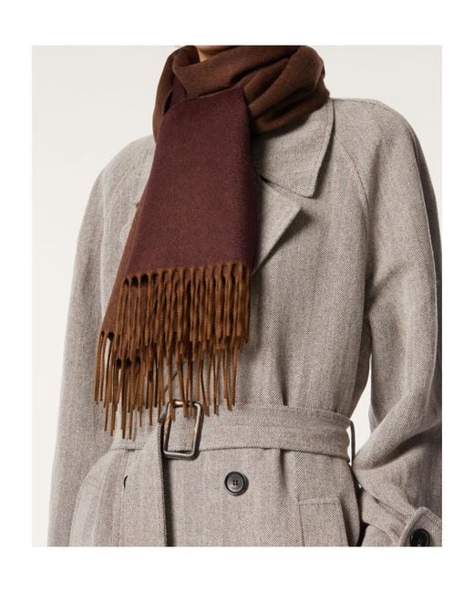 Loro Piana Brown Two-Tone Scarf