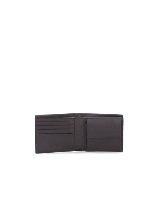 Bottega Veneta Black Intrecciato Bi-Fold Wallet With Coin Purse for men