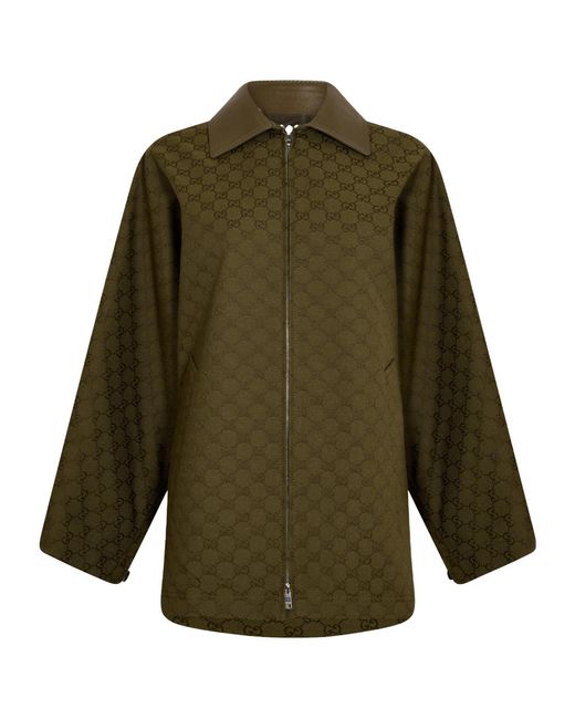Gucci Green Athletic Tailored Fit Bomber Jacket