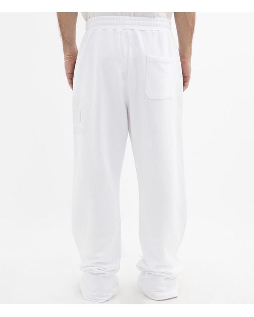 Golden Goose Deluxe Brand White Logo Printed Wide-Leg Track Pants