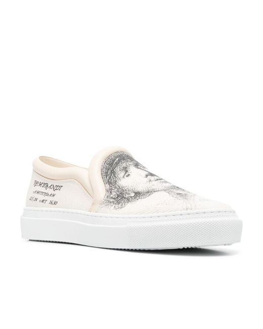 J.W. Anderson White Sketch-Print Sneakers for men