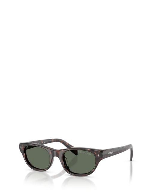 Prada Green Eyewear Oval Frame Sunglasses