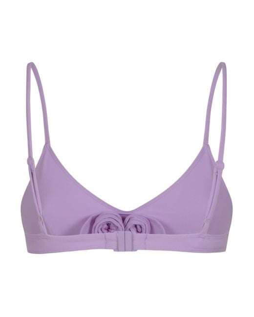Coperni Purple Flower Bikini Top