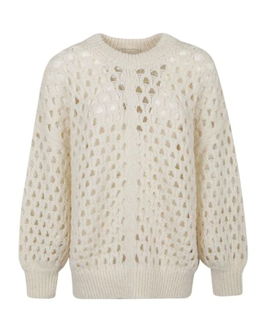 Isabel Marant White Tane Crewneck Knitted Jumper