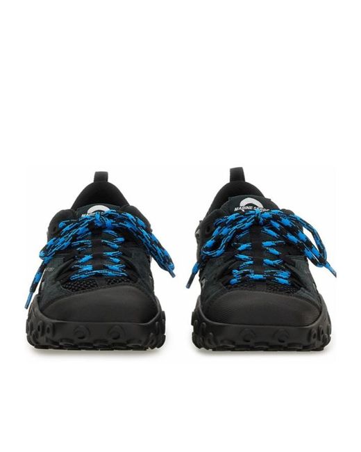MARINE SERRE Black Metal Free Leather Ms Rise Ii Sneakers