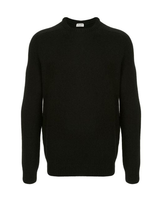 Saint Laurent Black Pull Col Rond Manches Marteau for men