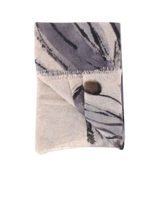 Faliero Sarti Gray Printed Scarf