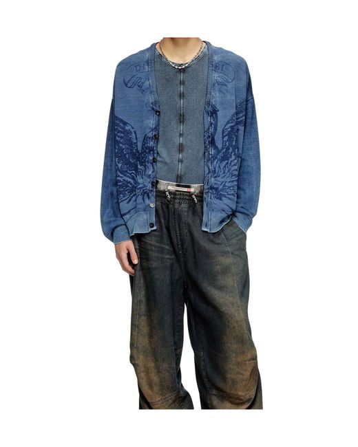 DIESEL Blue Cardigans for men