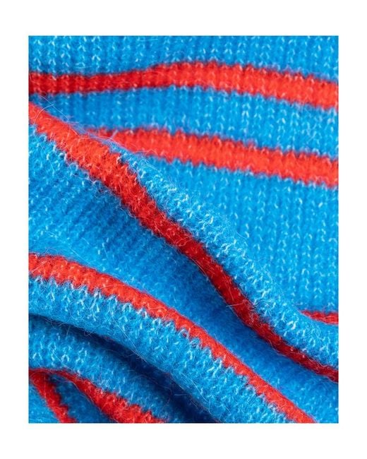 Ganni Blue Soft Wool Scarf