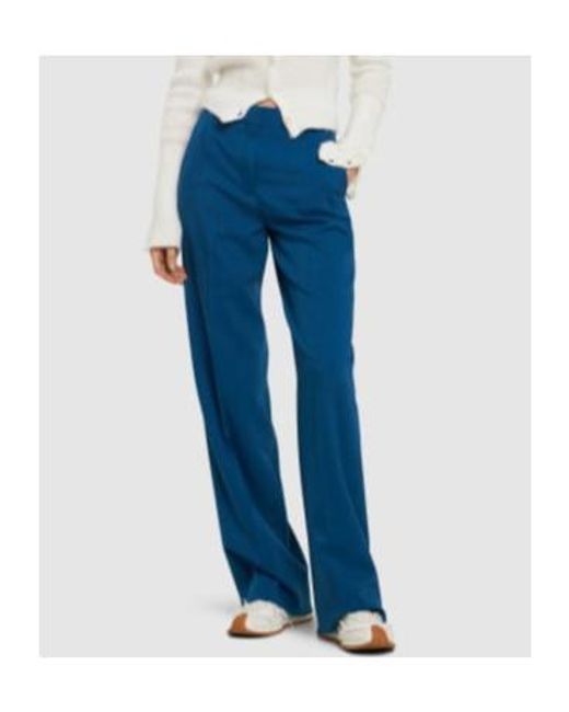 Tory Burch Blue Tailored Pendant Casual Pants