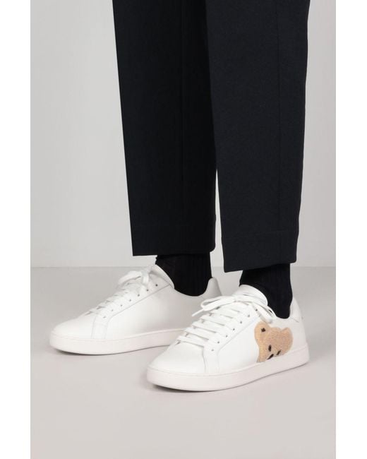 Palm Angels White New Teddy Bear Tennis Sneakers for men