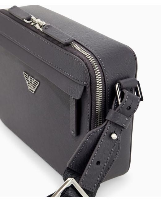 Emporio Armani Blue Asv Eagle Plate Mini Camera Bag for men