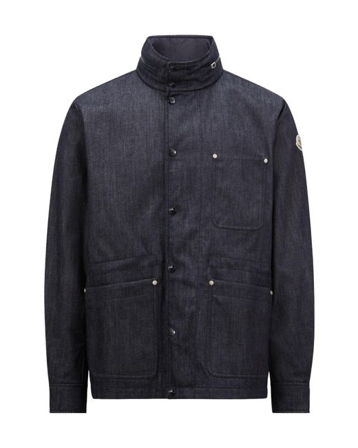 Moncler Blue Chesery Denim Field Jacket for men