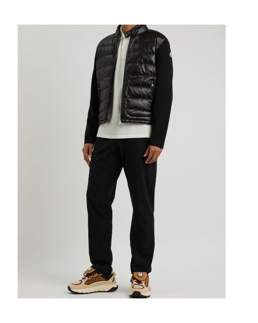 Moncler Black Quilted Nylon And Wool Jacket for men