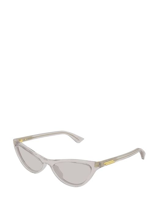 Bottega Veneta White Eyewear Classic Cat Eye Sunglasses