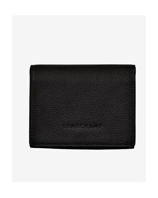 Longchamp Black Le Foulonné Compact Wallet