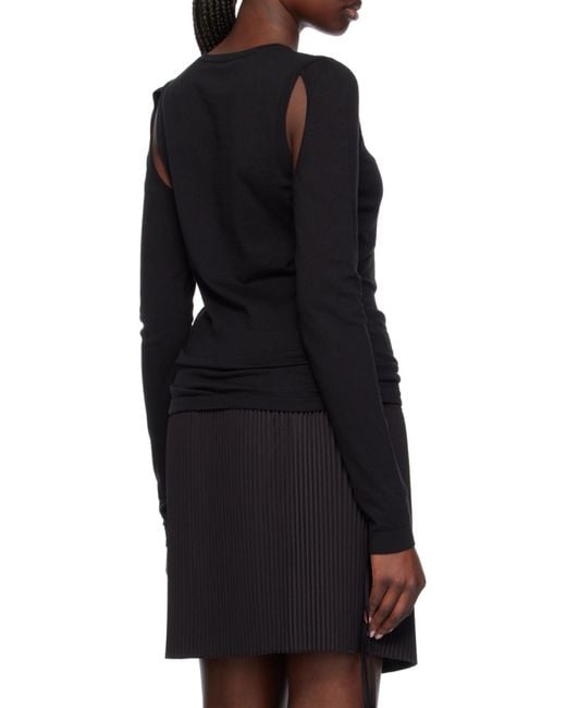 Helmut Lang Black Cut Out Knitted Jumper