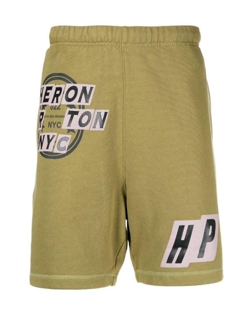 Heron Preston Green Elastic Shorts for men