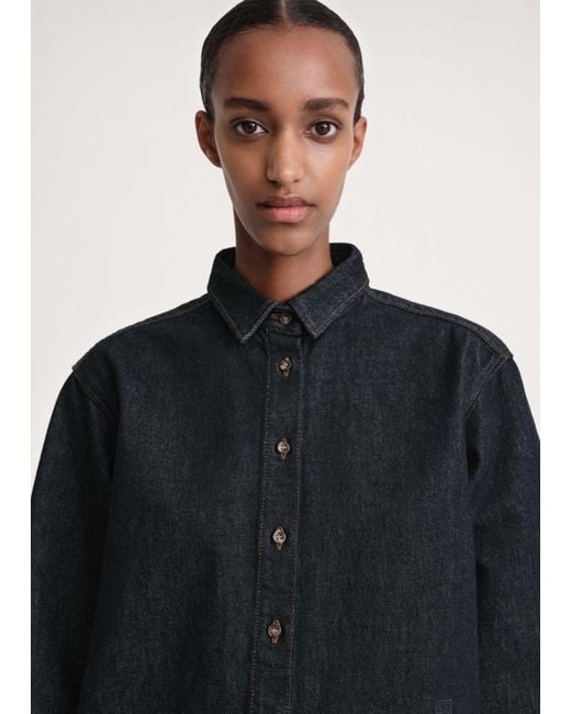 Totême Blue Long-Sleeved Denim Shirt