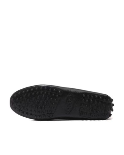 Tod's Black Logo-Plaque Leather Loafers