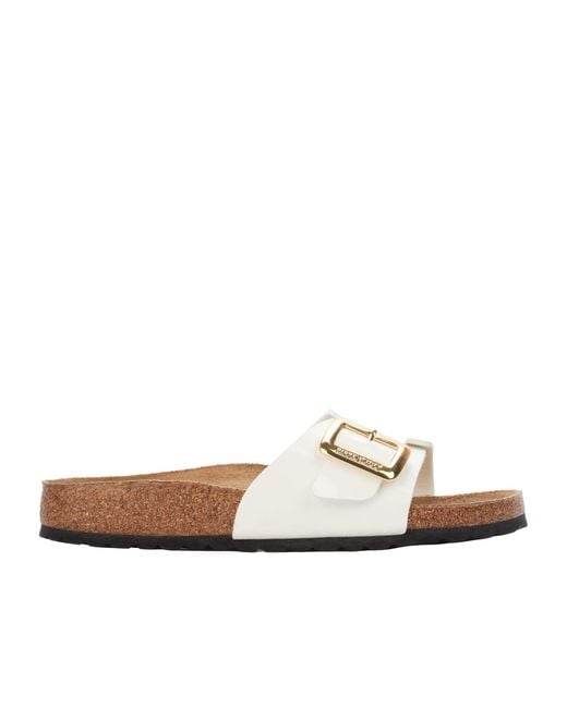 Birkenstock White Adjustable Flat Sandals