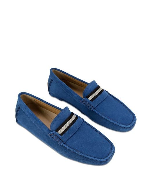 Bally Blue Logo Business Casual Shoes for men