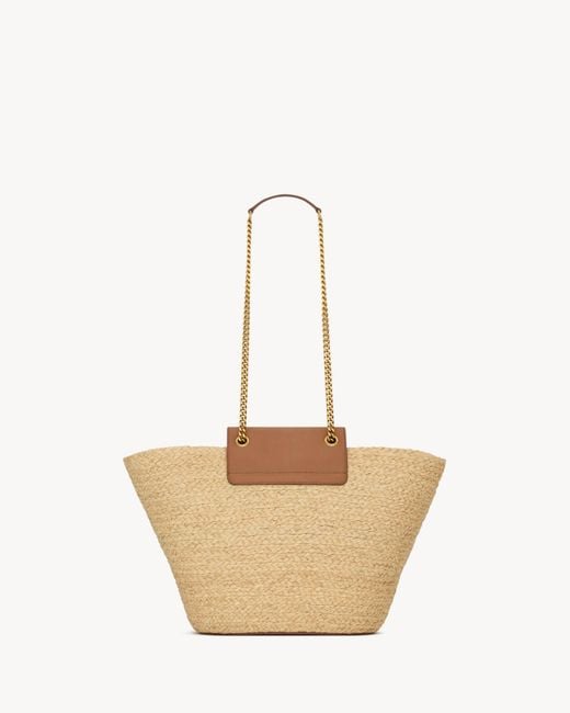 Saint Laurent Natural Manon Logo Plaque Shoulder Bag