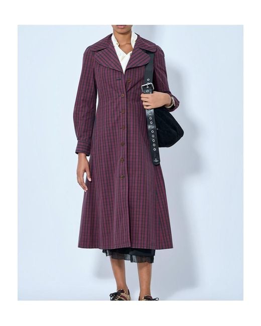 Vivienne Westwood Purple Belted Button-Down Trench Coat
