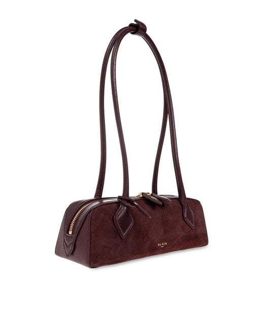 Alaïa Purple Teckel Small Suede Shoulder Bag