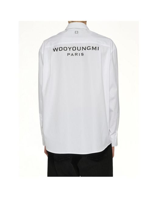 Wooyoungmi White Patch Pocket Logo Shirt for men