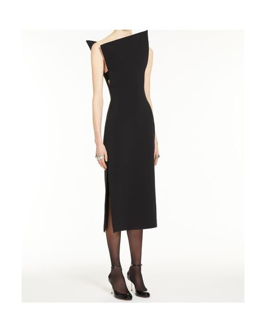 Sportmax Black Asymmetric Midi Dress