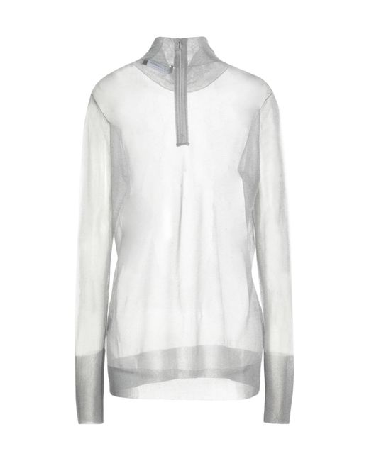 Dolce & Gabbana White Solid Color Turtleneck Knit Sweater