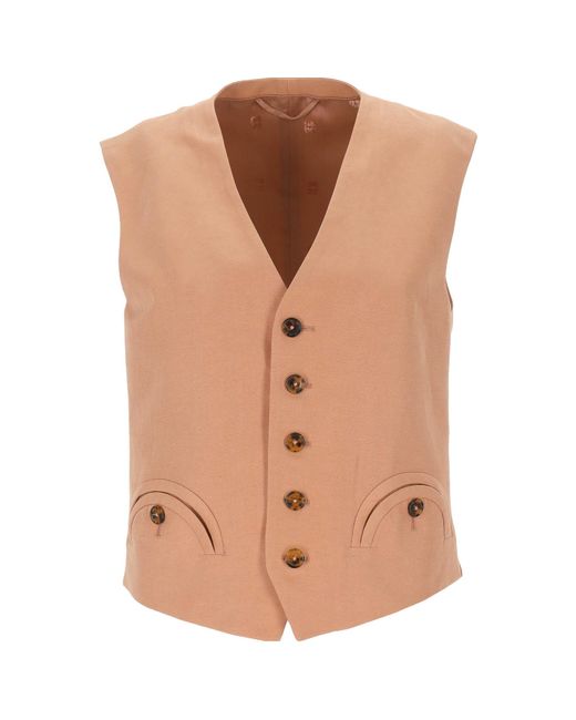Blazé Milano Brown Blazé Milano Buttoned Vest Jacket