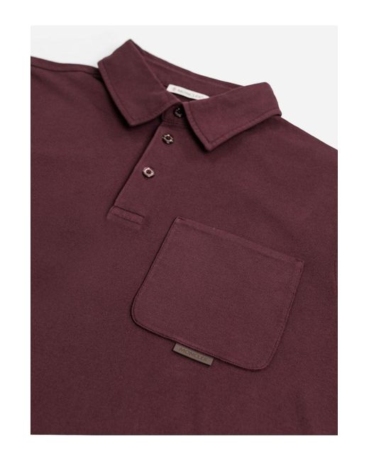 Moncler Purple Logo Patch Short-Sleeved Polo Shirt for men