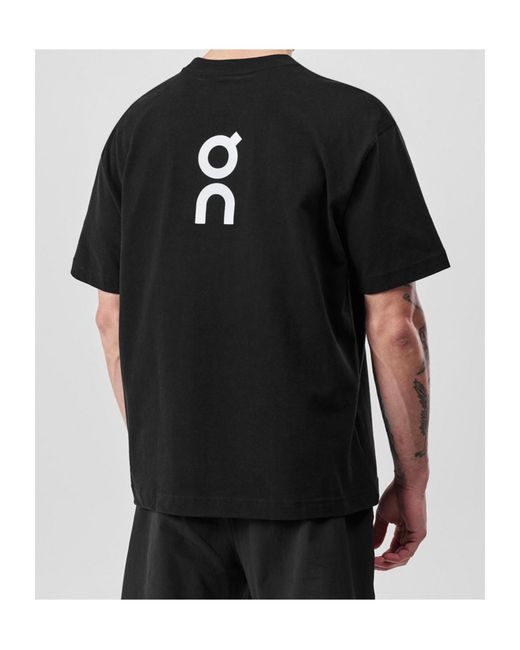On Shoes Black Logo Crew Neck T-Shirt for men