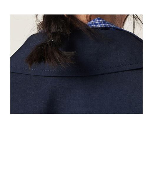 Miu Miu Blue Logo-Detailed Zipped Jacket