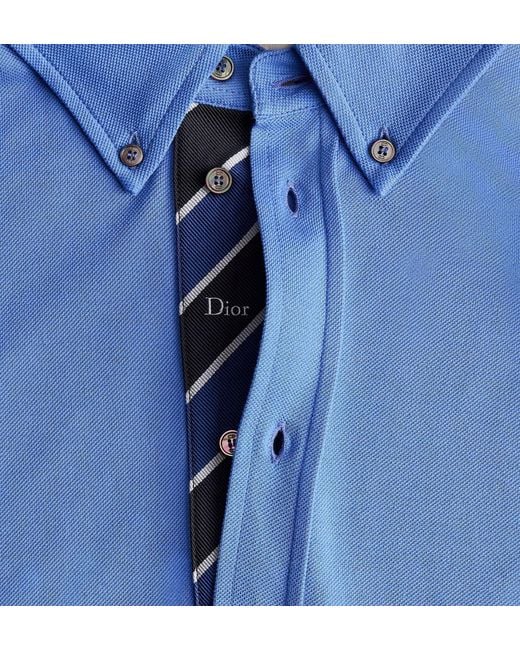 Dior Blue Regimental Shirt, Regular Fit for men