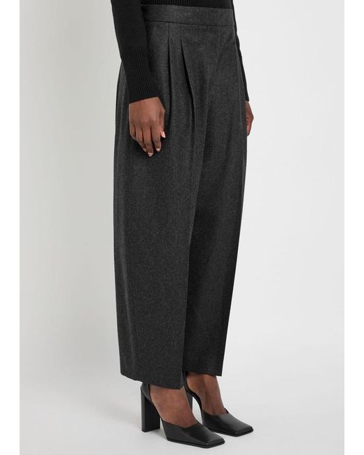 Alaïa Gray Pleated Wool Trousers