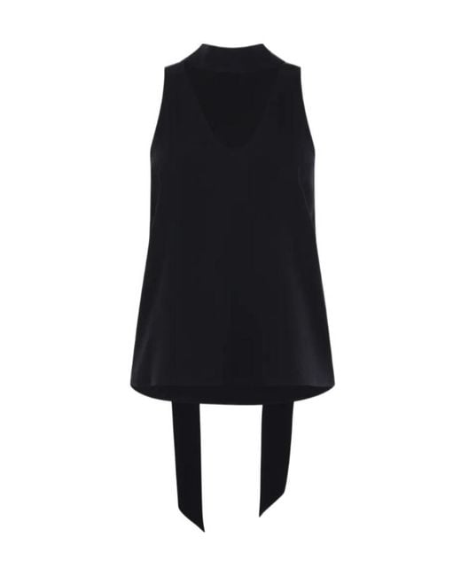 Raquel Diniz Black V-Neck Tie Blouse