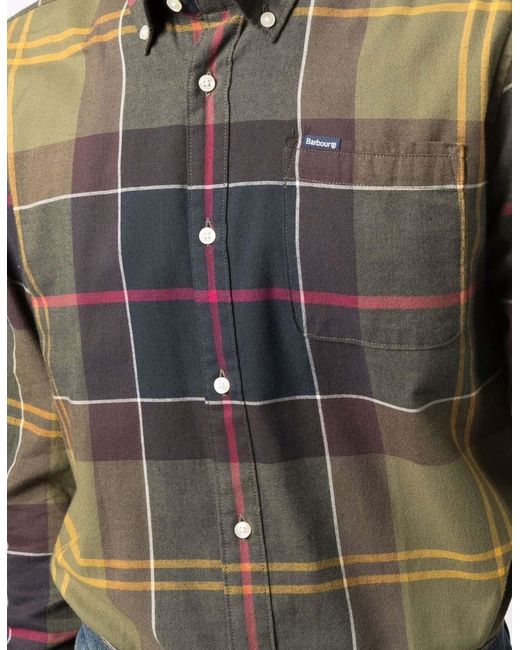 Barbour Green Checked Long-Sleeved Shirt for men